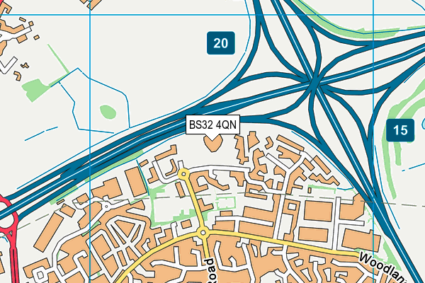 BS32 4QN map - OS VectorMap District (Ordnance Survey)