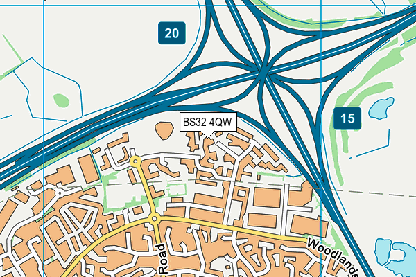 BS32 4QW map - OS VectorMap District (Ordnance Survey)
