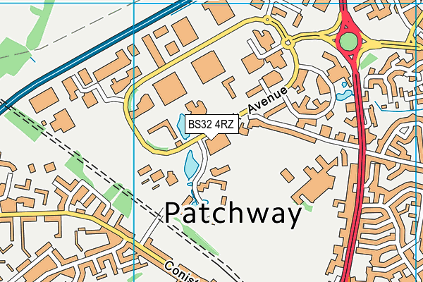 BS32 4RZ map - OS VectorMap District (Ordnance Survey)