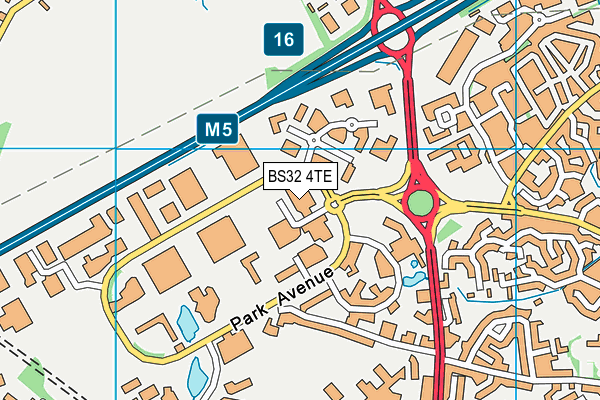 BS32 4TE map - OS VectorMap District (Ordnance Survey)