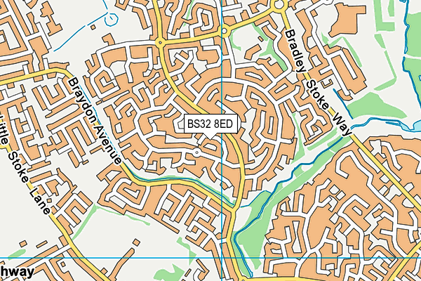BS32 8ED map - OS VectorMap District (Ordnance Survey)