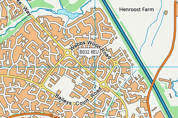 BS32 8EU map - OS VectorMap District (Ordnance Survey)