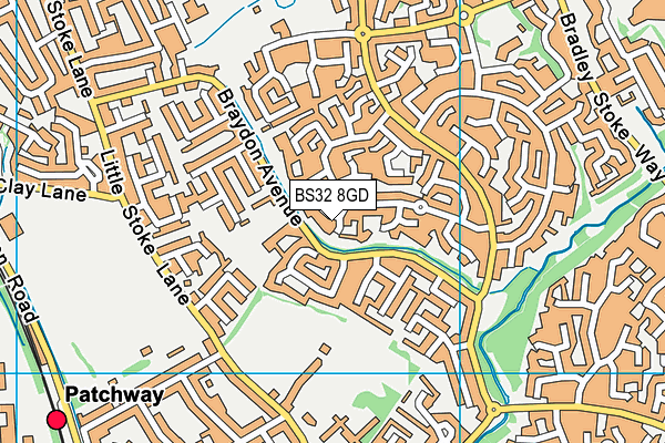 BS32 8GD map - OS VectorMap District (Ordnance Survey)