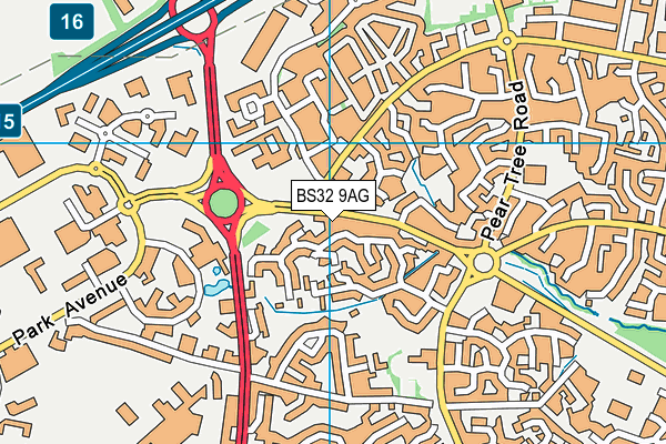 BS32 9AG map - OS VectorMap District (Ordnance Survey)