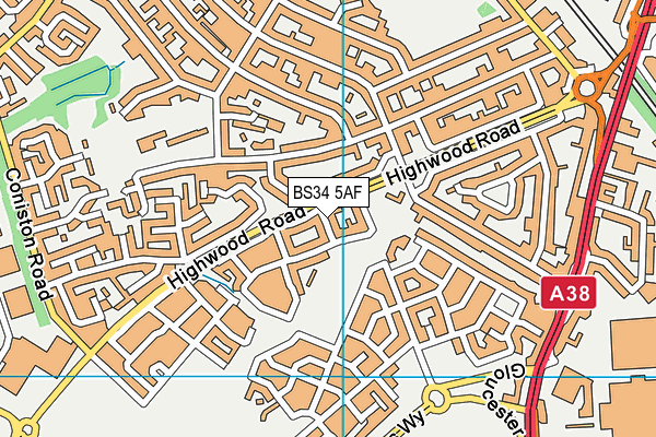 BS34 5AF map - OS VectorMap District (Ordnance Survey)