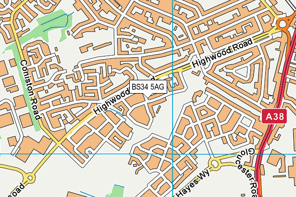BS34 5AG map - OS VectorMap District (Ordnance Survey)