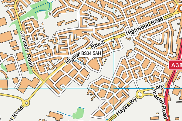 BS34 5AH map - OS VectorMap District (Ordnance Survey)