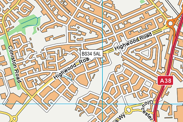 BS34 5AL map - OS VectorMap District (Ordnance Survey)