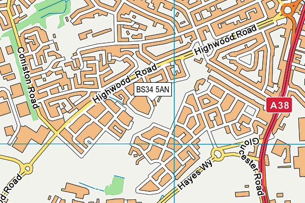 BS34 5AN map - OS VectorMap District (Ordnance Survey)