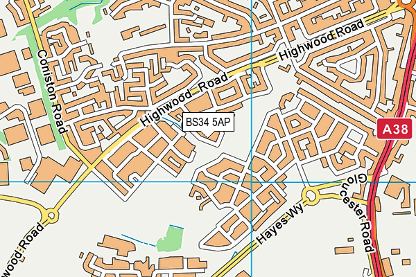 BS34 5AP map - OS VectorMap District (Ordnance Survey)