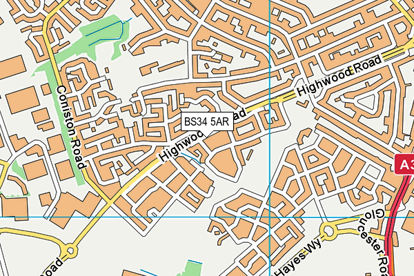 BS34 5AR map - OS VectorMap District (Ordnance Survey)