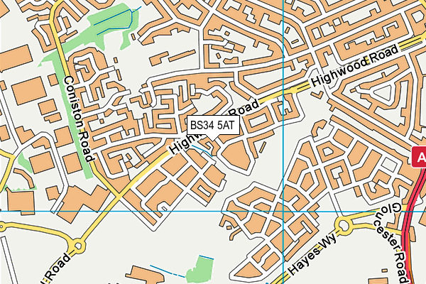 BS34 5AT map - OS VectorMap District (Ordnance Survey)