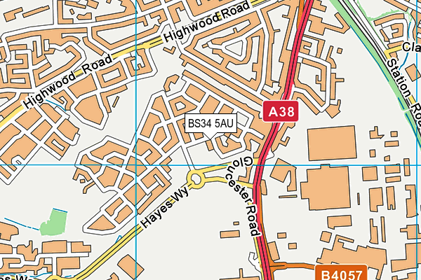 BS34 5AU map - OS VectorMap District (Ordnance Survey)