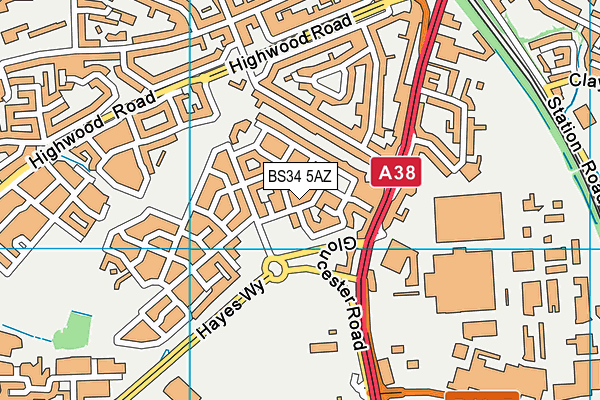 BS34 5AZ map - OS VectorMap District (Ordnance Survey)