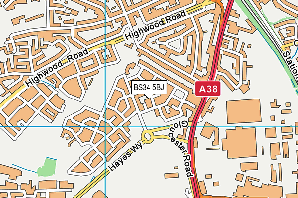 BS34 5BJ map - OS VectorMap District (Ordnance Survey)