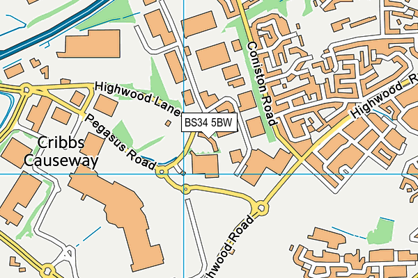 BS34 5BW map - OS VectorMap District (Ordnance Survey)