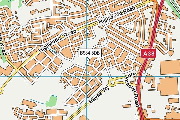 BS34 5DB map - OS VectorMap District (Ordnance Survey)
