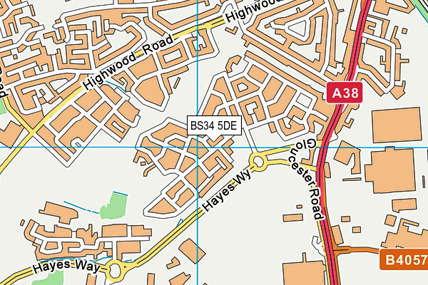 BS34 5DE map - OS VectorMap District (Ordnance Survey)