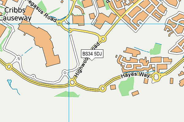 BS34 5DJ map - OS VectorMap District (Ordnance Survey)