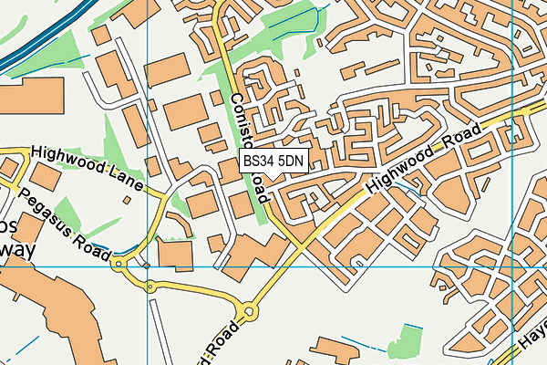 BS34 5DN map - OS VectorMap District (Ordnance Survey)