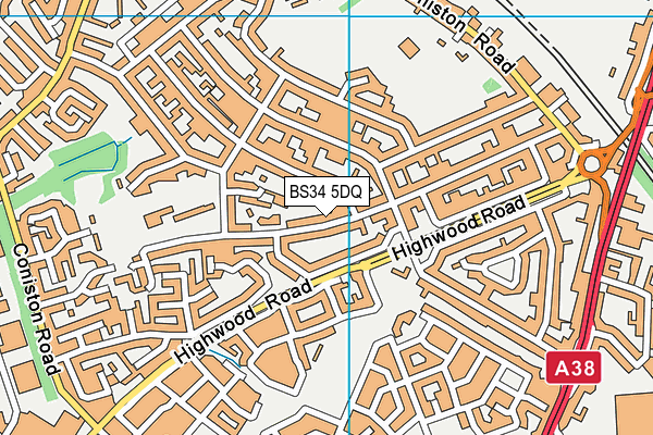BS34 5DQ map - OS VectorMap District (Ordnance Survey)
