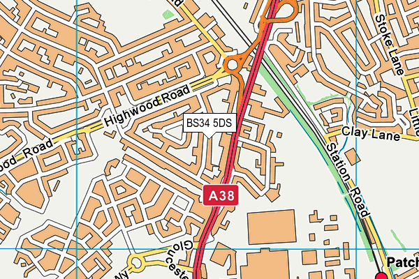 BS34 5DS map - OS VectorMap District (Ordnance Survey)