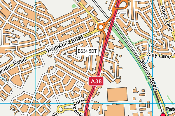 BS34 5DT map - OS VectorMap District (Ordnance Survey)