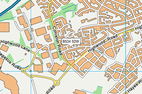 BS34 5DW map - OS VectorMap District (Ordnance Survey)