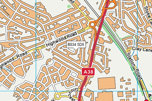 BS34 5DX map - OS VectorMap District (Ordnance Survey)