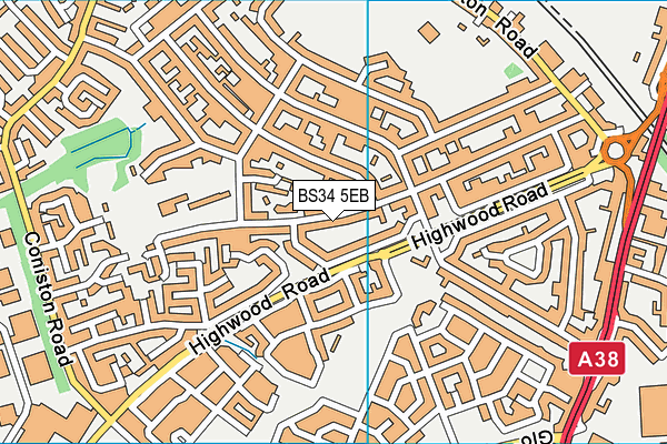 BS34 5EB map - OS VectorMap District (Ordnance Survey)