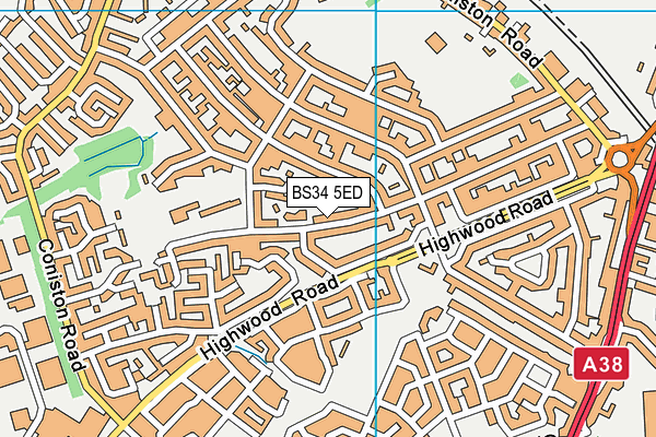 BS34 5ED map - OS VectorMap District (Ordnance Survey)