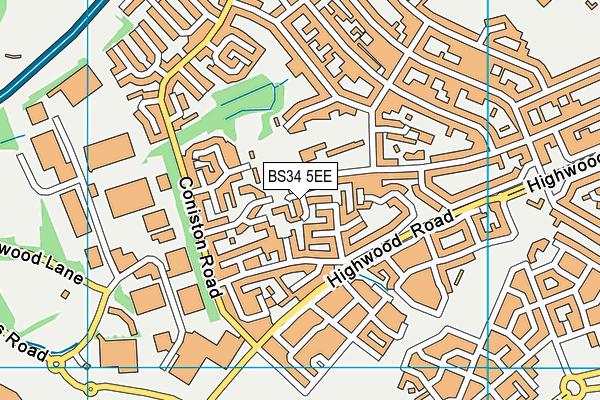 BS34 5EE map - OS VectorMap District (Ordnance Survey)