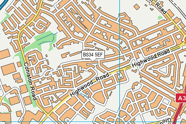 BS34 5EF map - OS VectorMap District (Ordnance Survey)