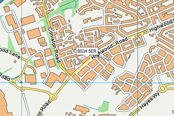 BS34 5ER map - OS VectorMap District (Ordnance Survey)