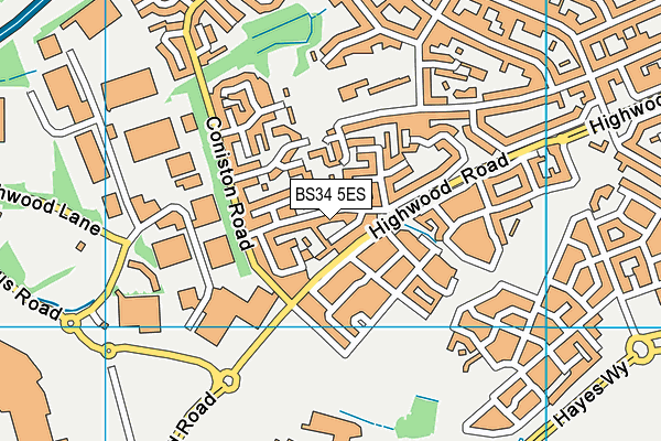 BS34 5ES map - OS VectorMap District (Ordnance Survey)