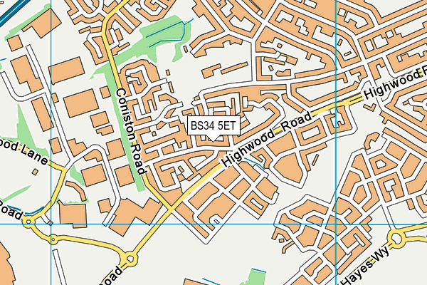 BS34 5ET map - OS VectorMap District (Ordnance Survey)