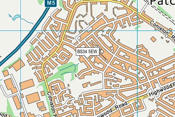 BS34 5EW map - OS VectorMap District (Ordnance Survey)
