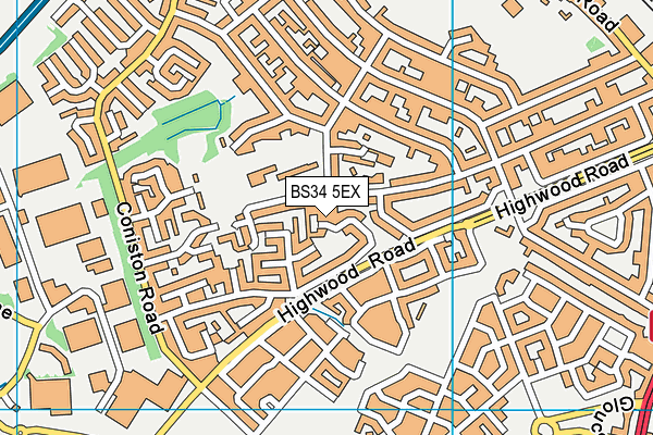 BS34 5EX map - OS VectorMap District (Ordnance Survey)