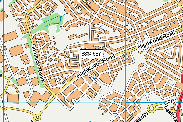 BS34 5EY map - OS VectorMap District (Ordnance Survey)