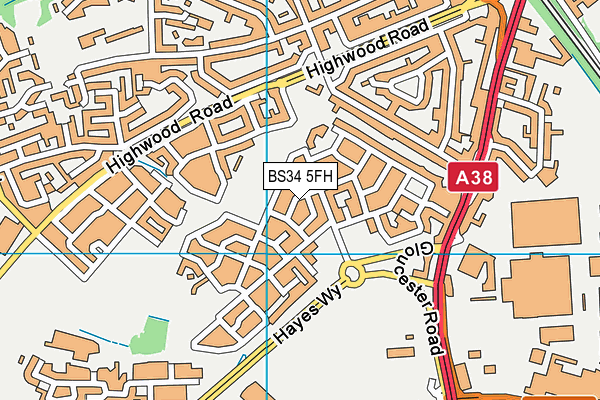 BS34 5FH map - OS VectorMap District (Ordnance Survey)