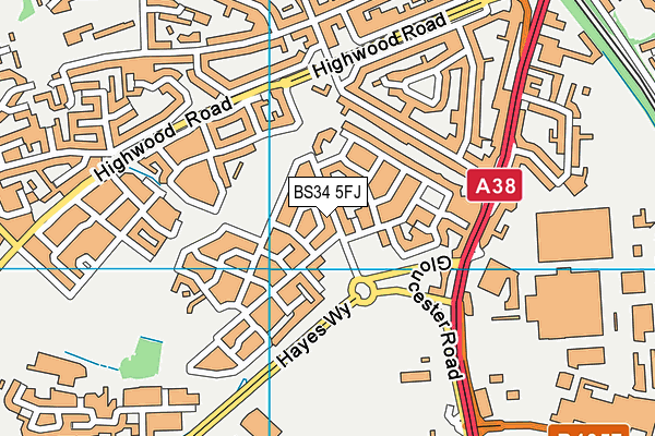 BS34 5FJ map - OS VectorMap District (Ordnance Survey)