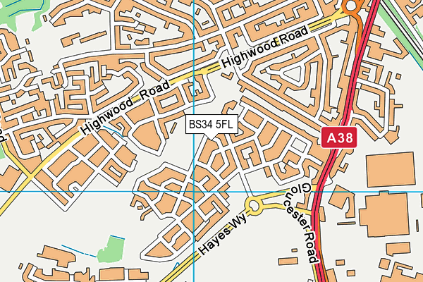 BS34 5FL map - OS VectorMap District (Ordnance Survey)