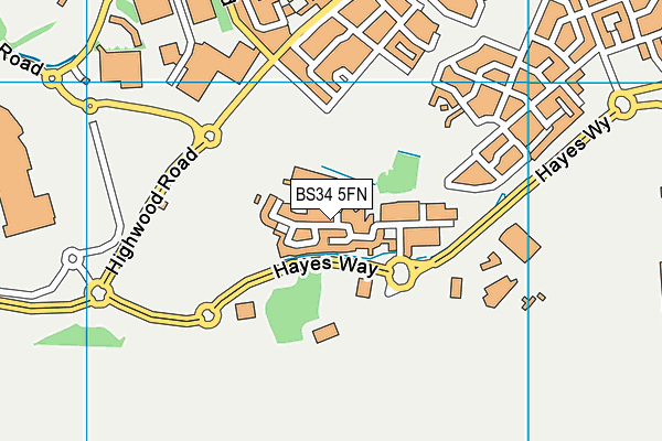 BS34 5FN map - OS VectorMap District (Ordnance Survey)