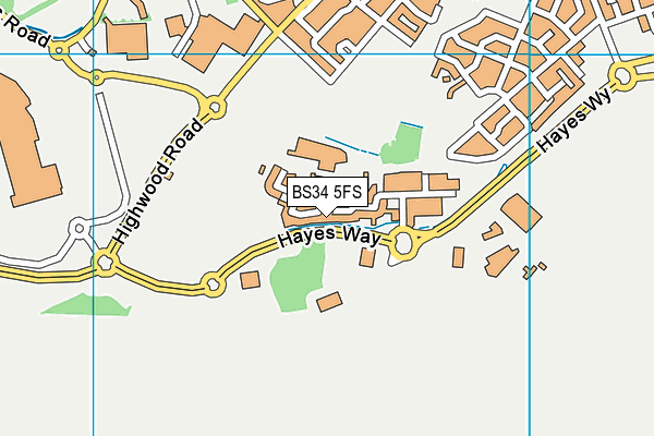 BS34 5FS map - OS VectorMap District (Ordnance Survey)
