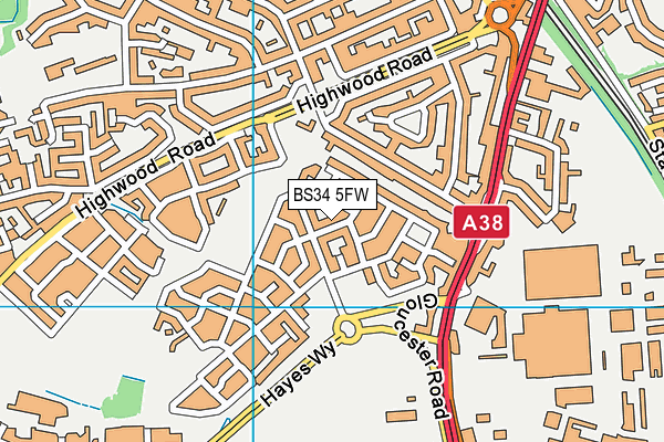 BS34 5FW map - OS VectorMap District (Ordnance Survey)