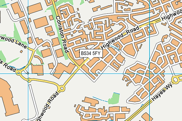 BS34 5FY map - OS VectorMap District (Ordnance Survey)