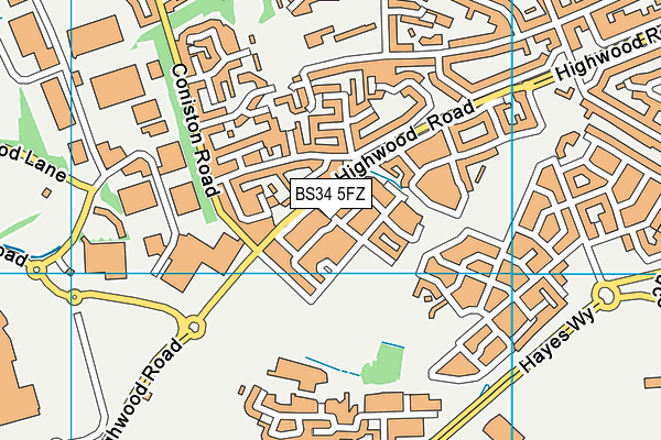 BS34 5FZ map - OS VectorMap District (Ordnance Survey)