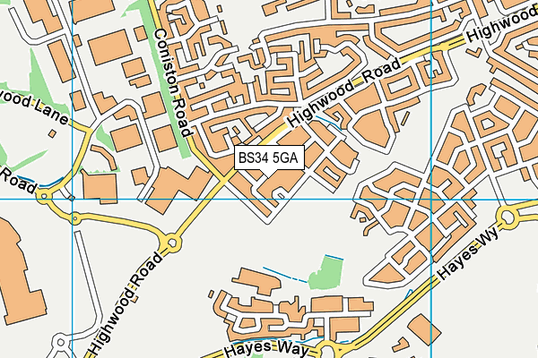 BS34 5GA map - OS VectorMap District (Ordnance Survey)