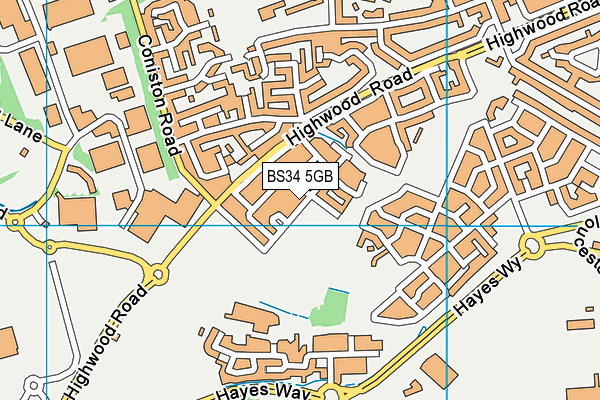 BS34 5GB map - OS VectorMap District (Ordnance Survey)