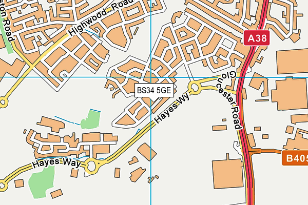 BS34 5GE map - OS VectorMap District (Ordnance Survey)